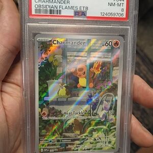Charmander Obsidian Flames ETB Card PSA 8